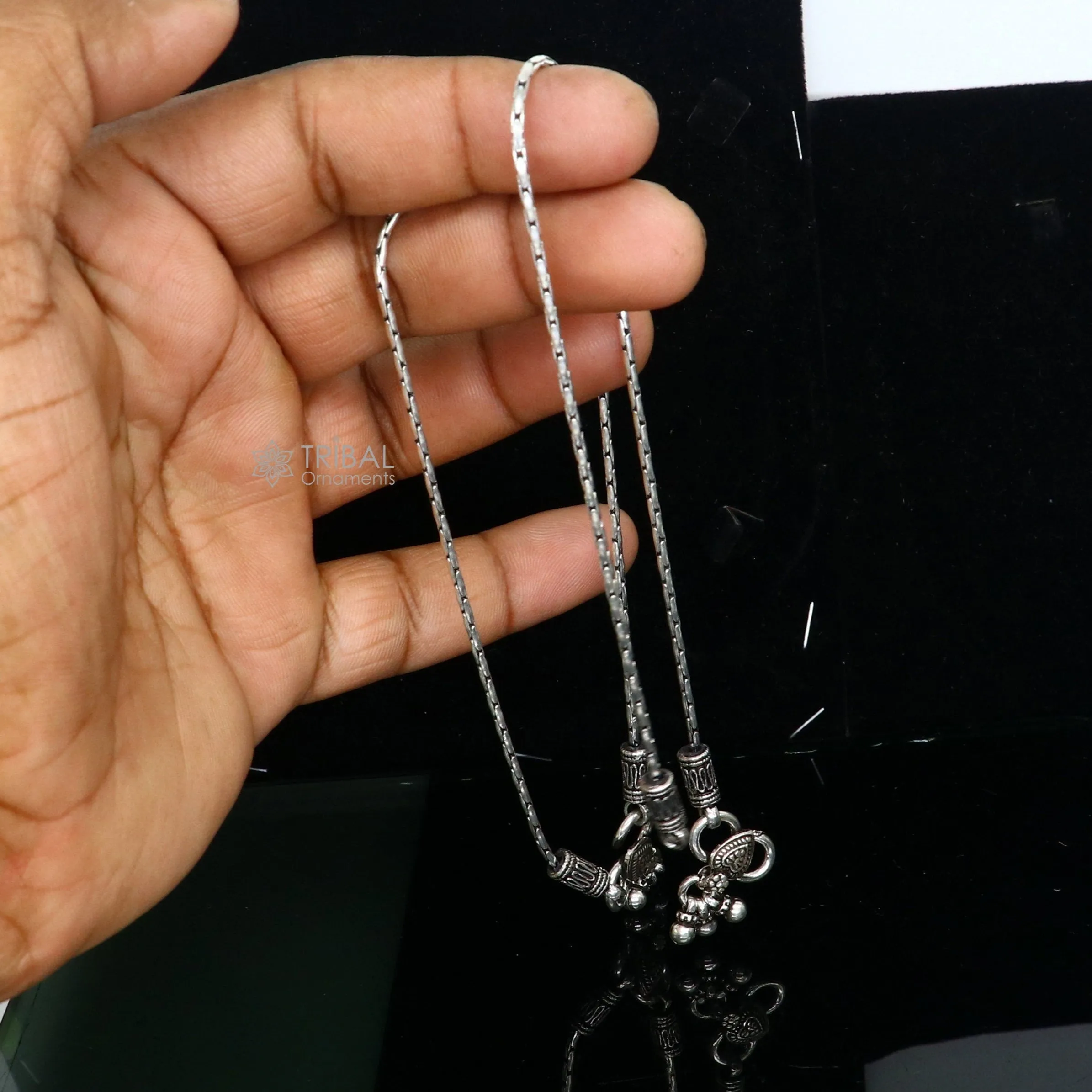 10.5" Vintage style plain chain anklet 925 sterling silver ankle bracelet, silver feet bracelet amazing belly dance jewelry ank592