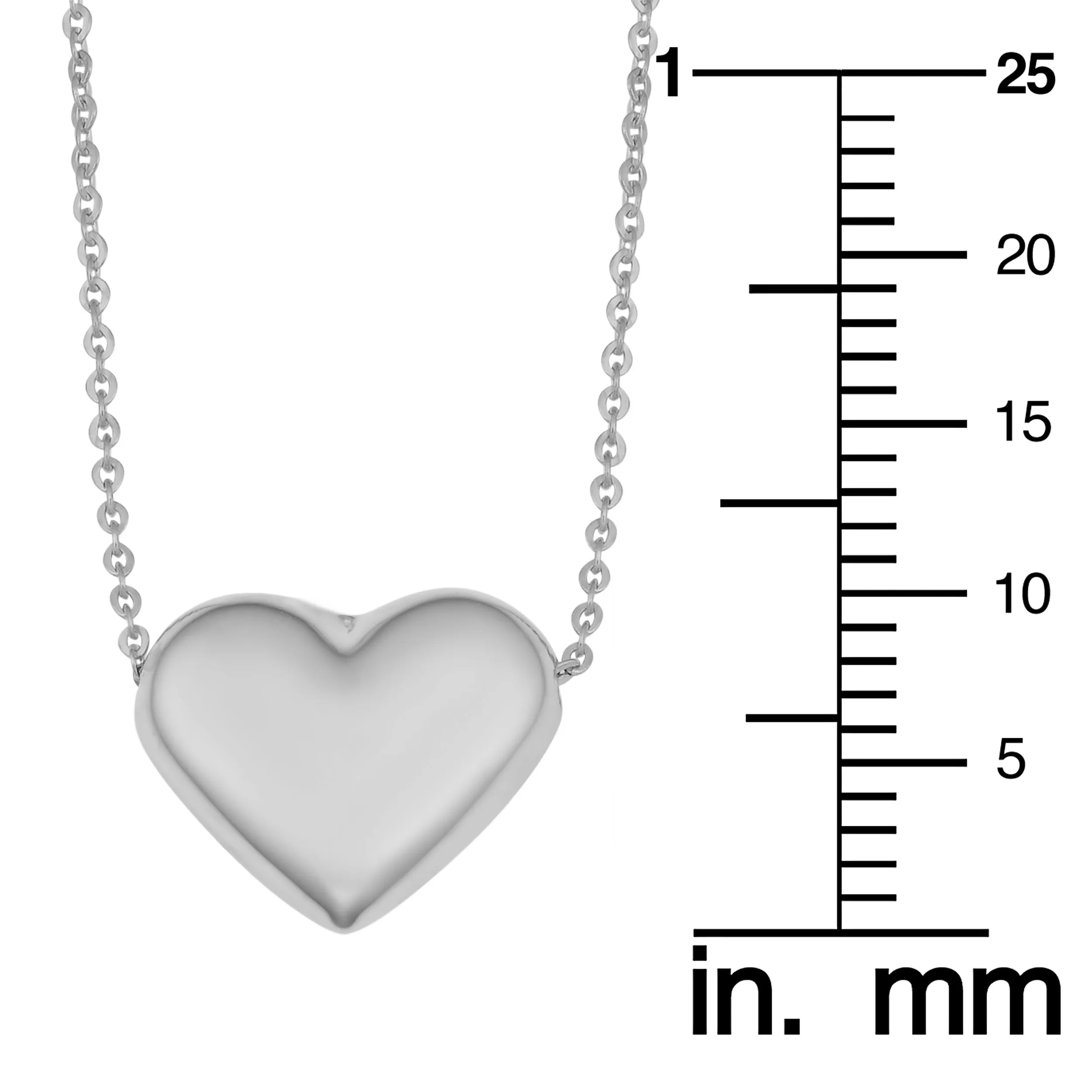 10k White Gold Heart Necklace (18 inch)