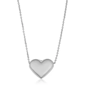 10k White Gold Heart Necklace (18 inch)