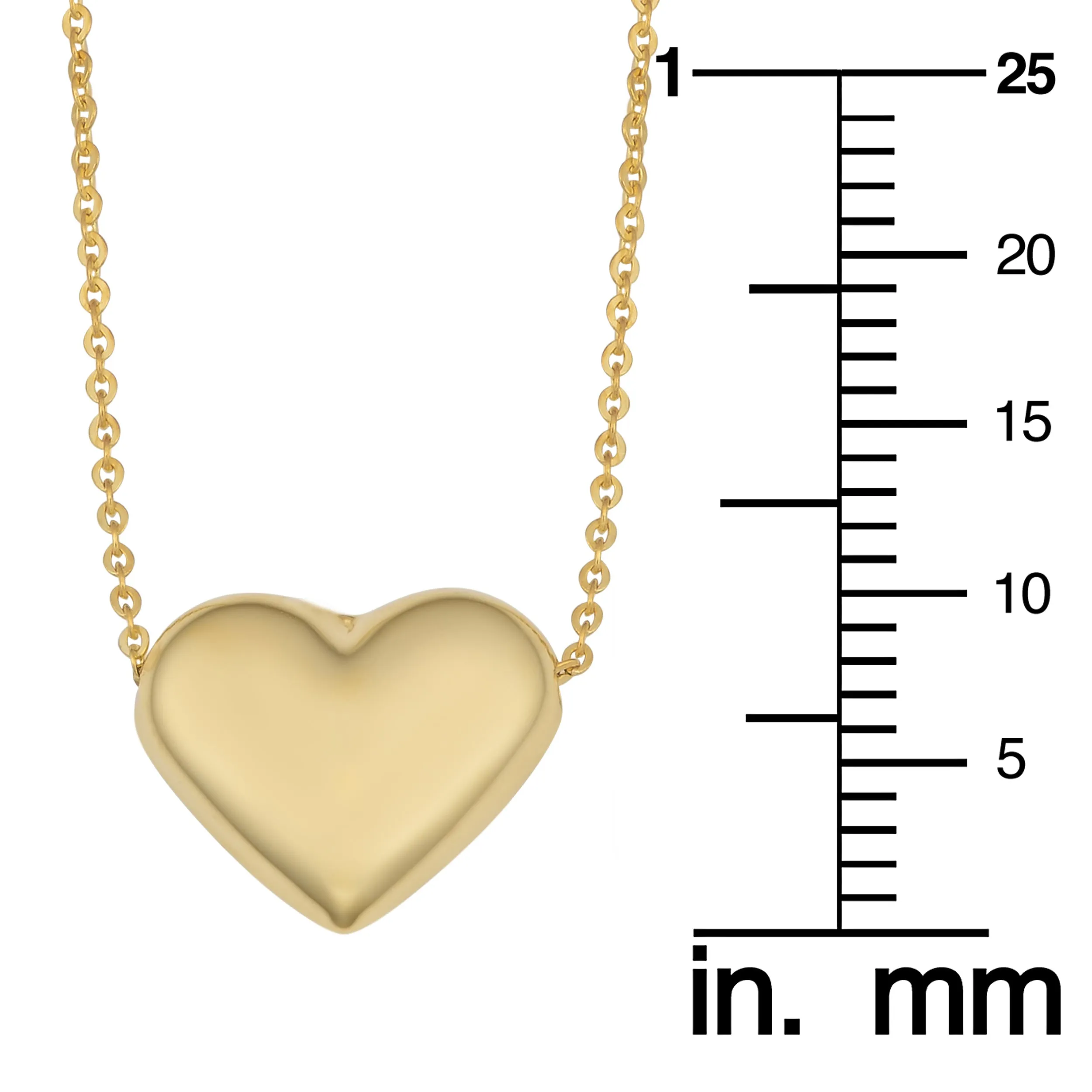 10k Yellow Gold Heart Necklace (18 inch)
