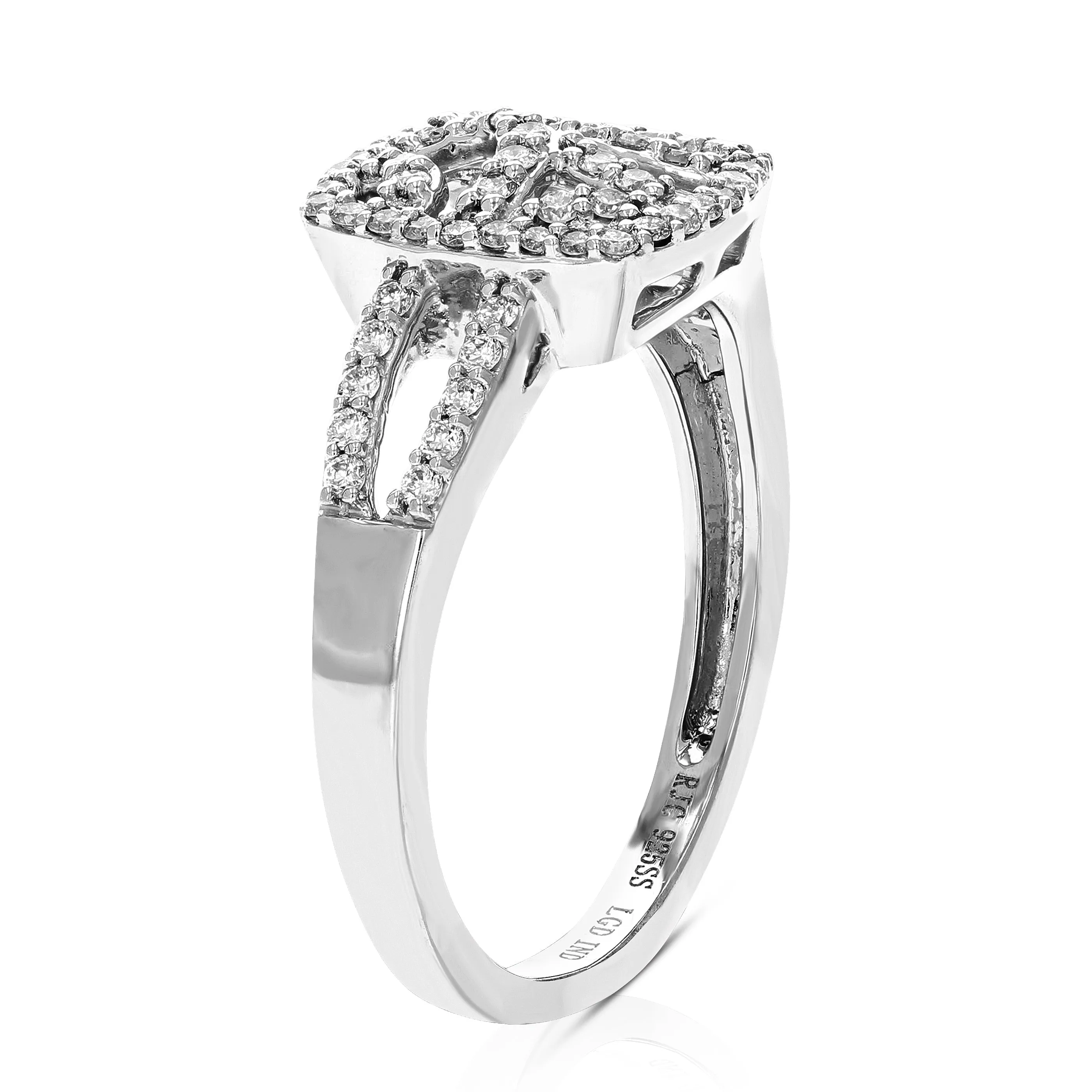 1/3 cttw Lab Grown Diamond Cushion Engagement Rings in Silver