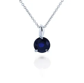 1.4ct Leaf Bail Necklace - Blue Sapphire
