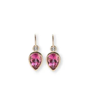 14k Gold Hera Earrings in Pink Topaz