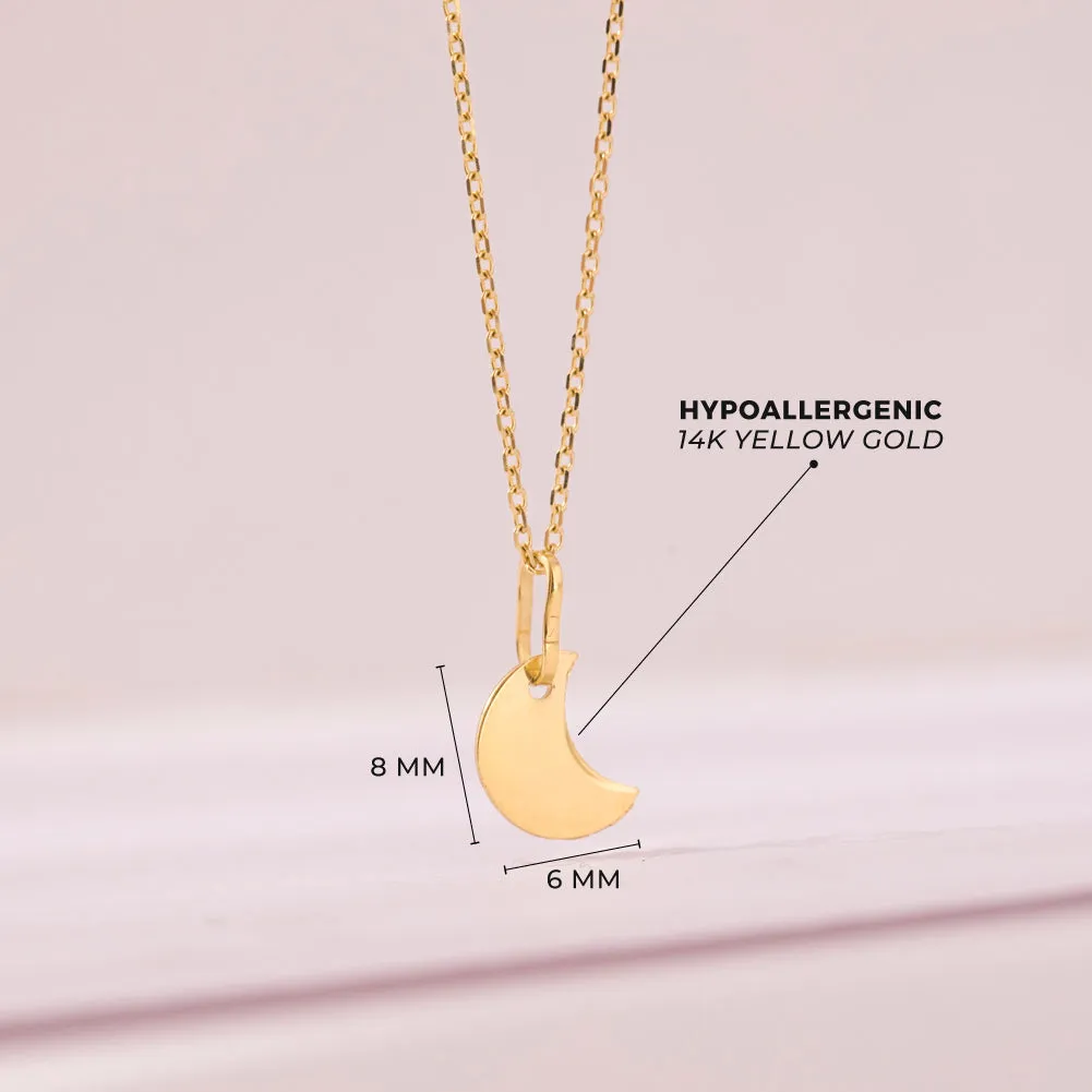 14k Gold Moon Women's Pendant/Necklace