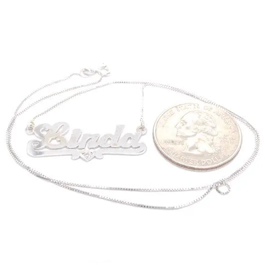 14K W Gold Script Name Necklace