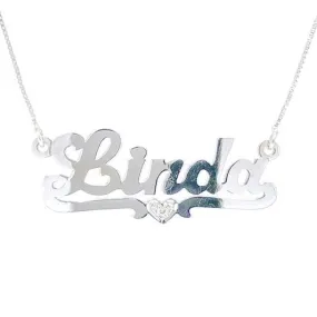 14K W Gold Script Name Necklace