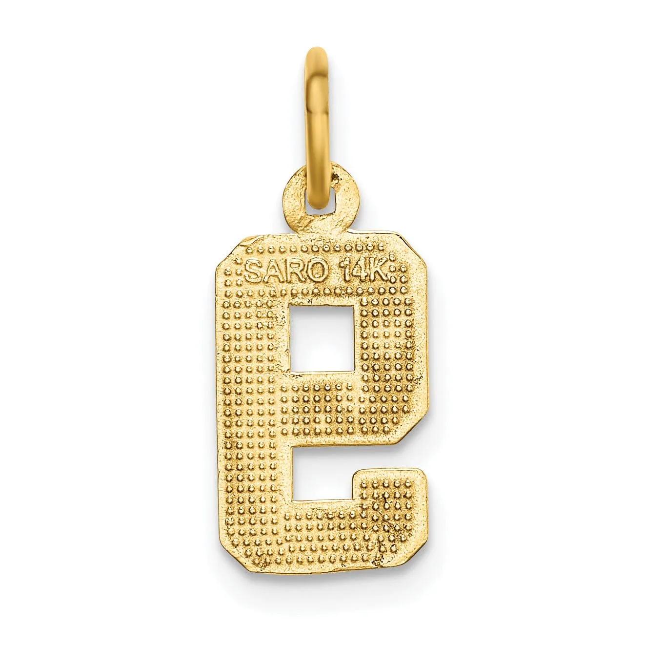 14k Yellow Gold Polished Diamond Cut Finish Small Size Number 9 Charm Pendant