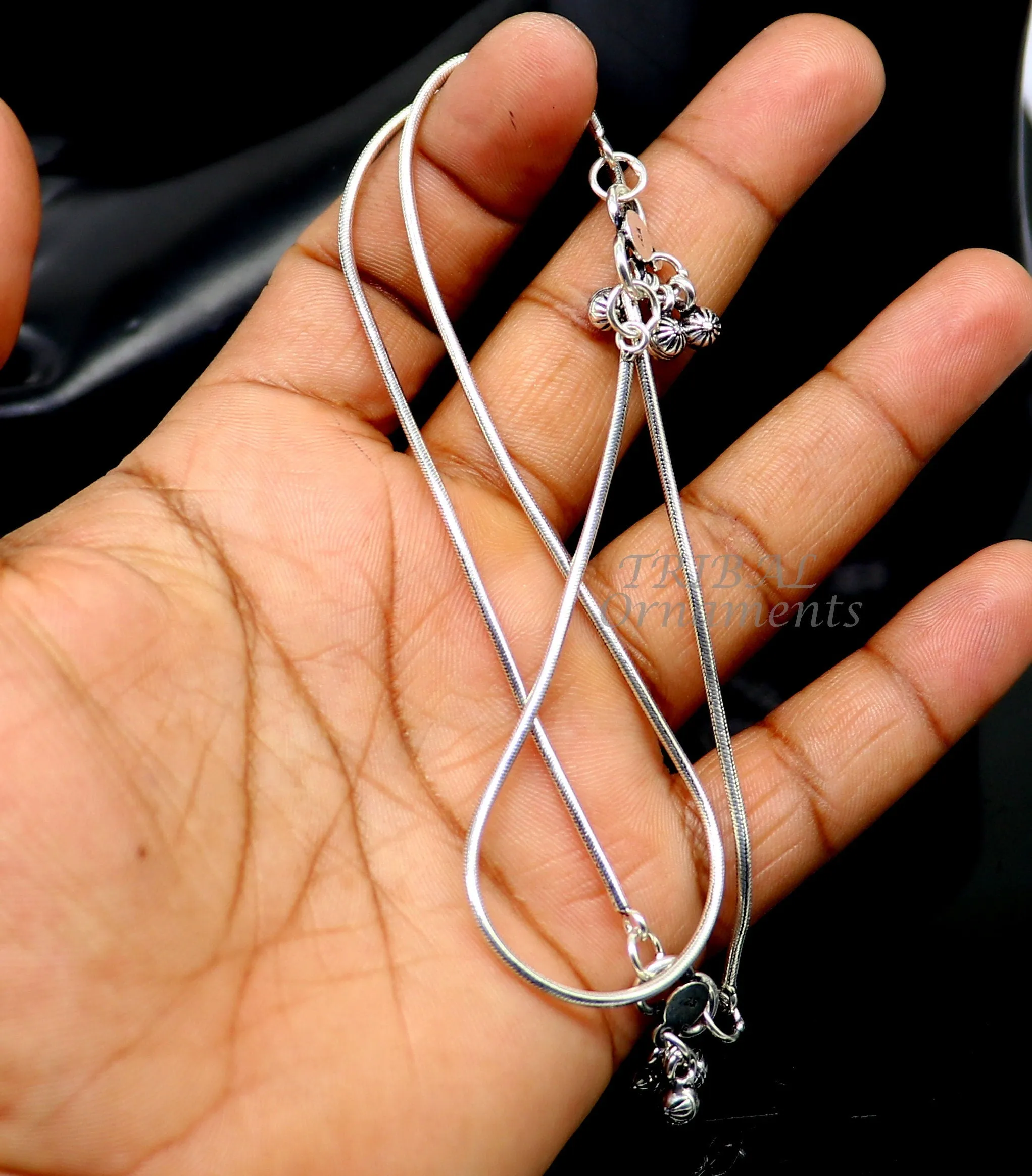 1.5mm 10.5" light weight delicate 925 sterling silver snake chain anklet bracelet trendy anklets bracelet belly dance jewelry ank535