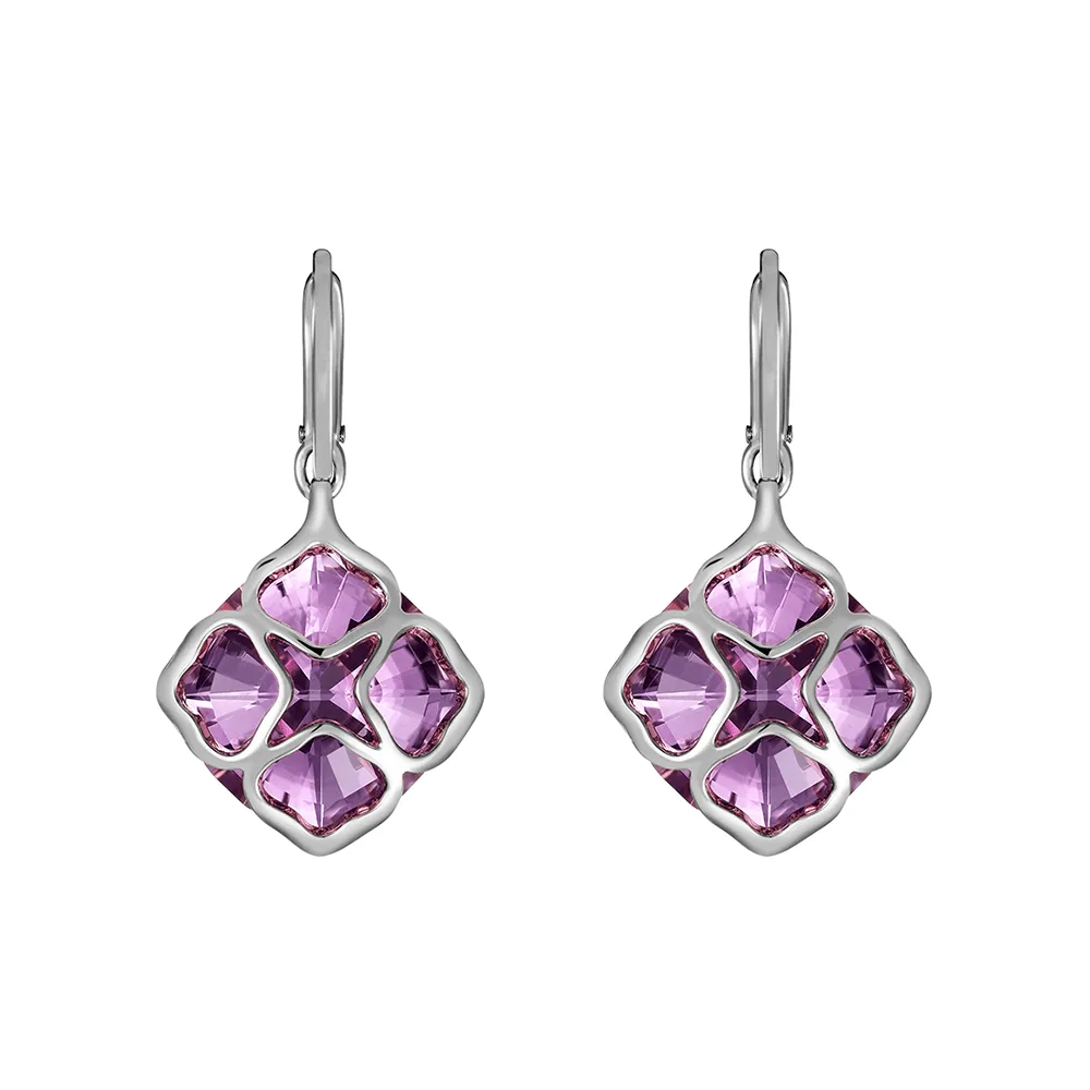 18ct White Gold Imperiale Amethyst Drop Earrings