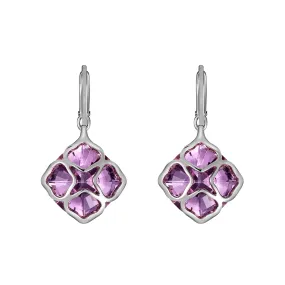 18ct White Gold Imperiale Amethyst Drop Earrings