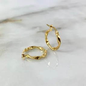 18K Yellow Gold Deis Hoop Earrings 1.1gr / 0.51in