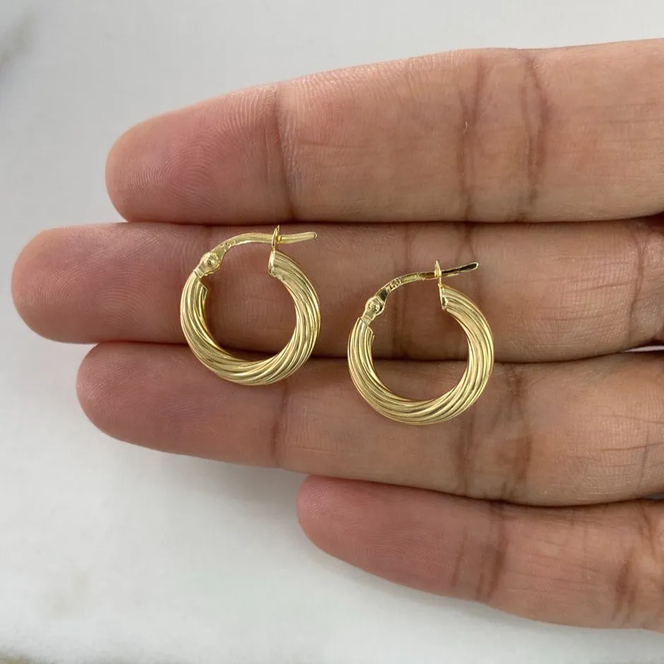 18K Yellow Gold Sofi Spiral Hoop Earrings 1.65gr / 0.67in