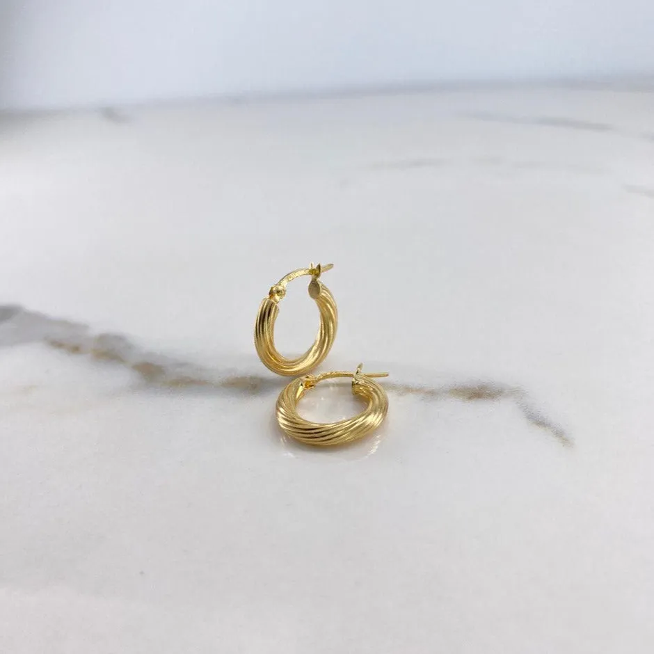 18K Yellow Gold Sofi Spiral Hoop Earrings 1.65gr / 0.67in