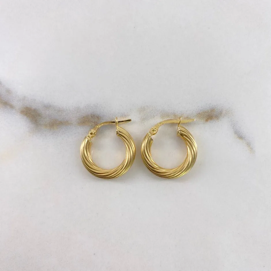 18K Yellow Gold Sofi Spiral Hoop Earrings 1.65gr / 0.67in