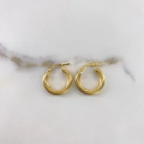18K Yellow Gold Sofi Spiral Hoop Earrings 1.65gr / 0.67in