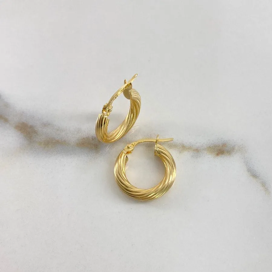18K Yellow Gold Sofi Spiral Hoop Earrings 1.65gr / 0.67in