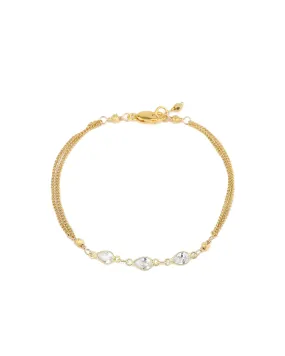 3 Teardrop CZ 2 Chain Bracelet