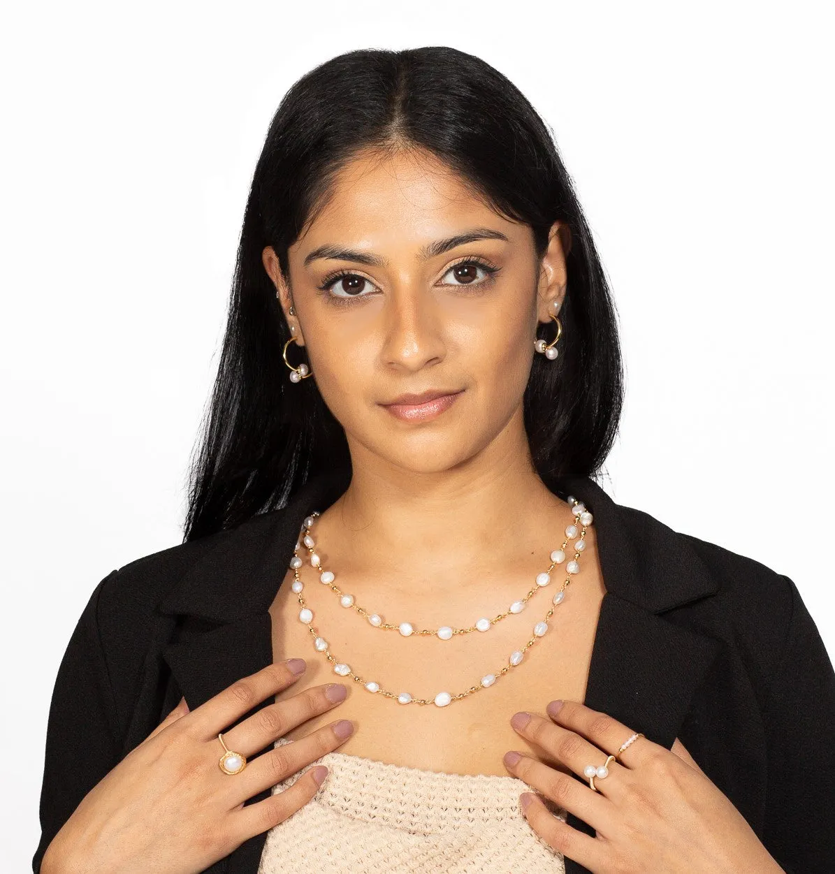 46-inch Keshi Cascade Necklace