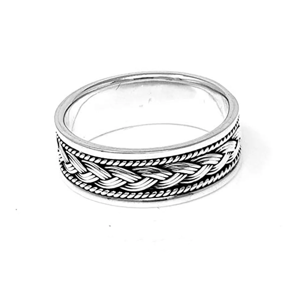 925 Sterling Silver Celtic Braided Ring For Men And Women