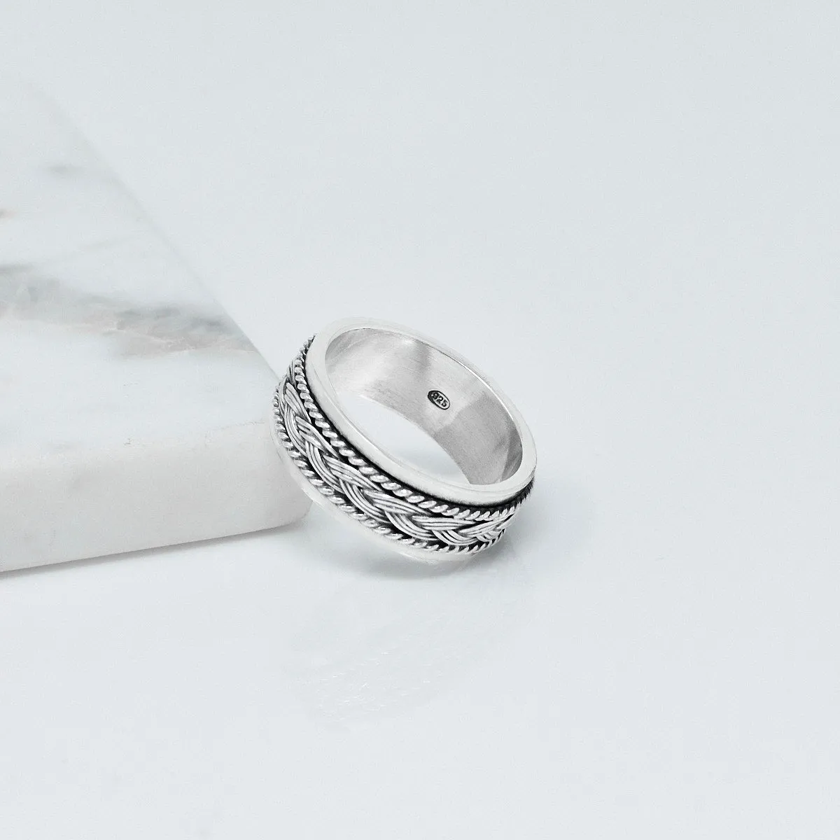 925 Sterling Silver Celtic Braided Ring For Men And Women