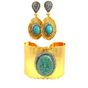 Adjustable Turquoise Cuff Bracelet Set