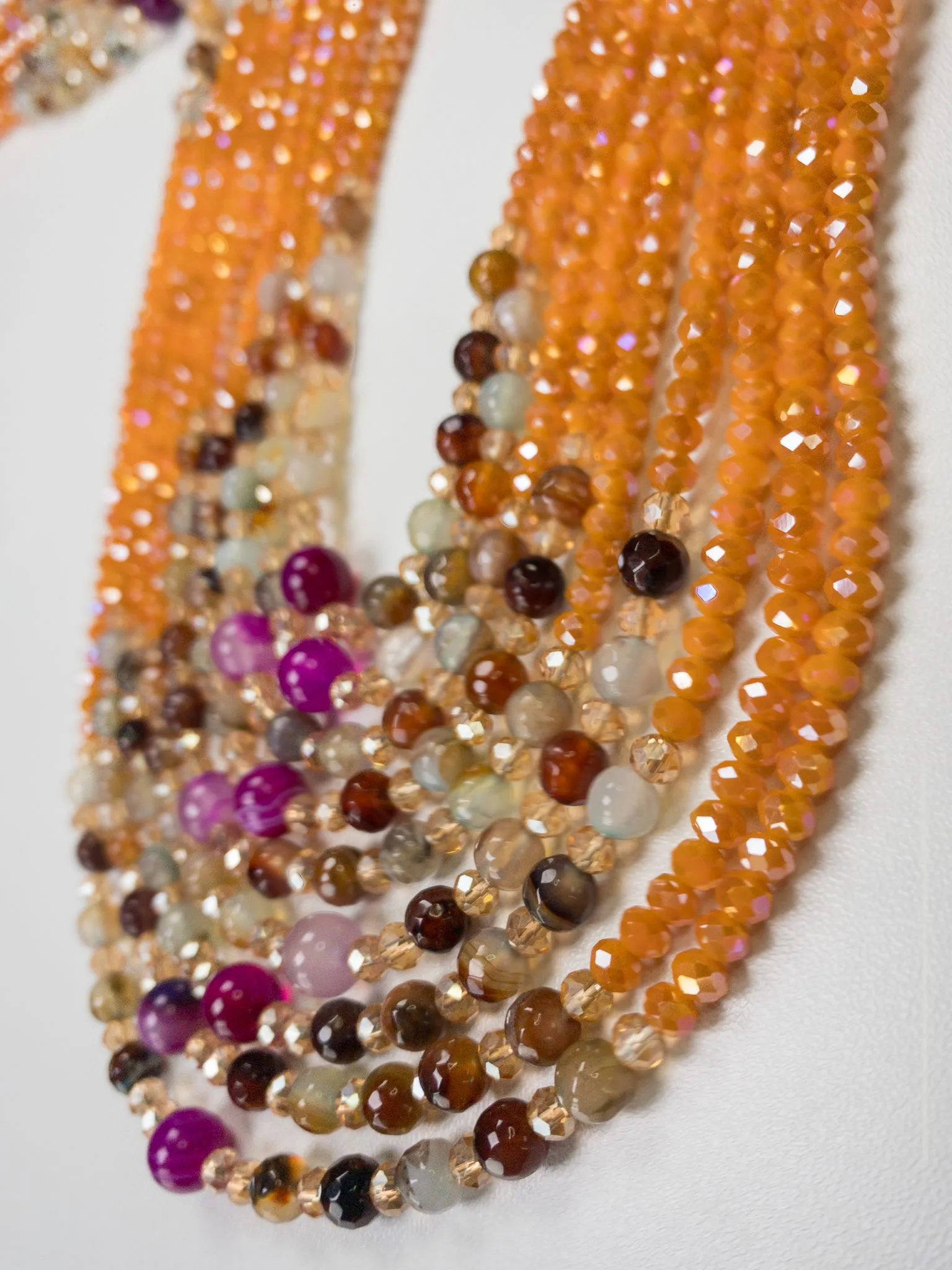 Agate Waistbead-  Luxury Crystal Waistbeads- Agate Natural Gemstone- Orange