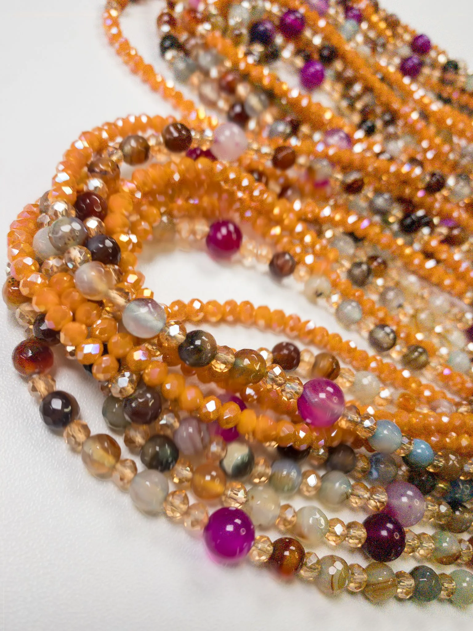 Agate Waistbead-  Luxury Crystal Waistbeads- Agate Natural Gemstone- Orange