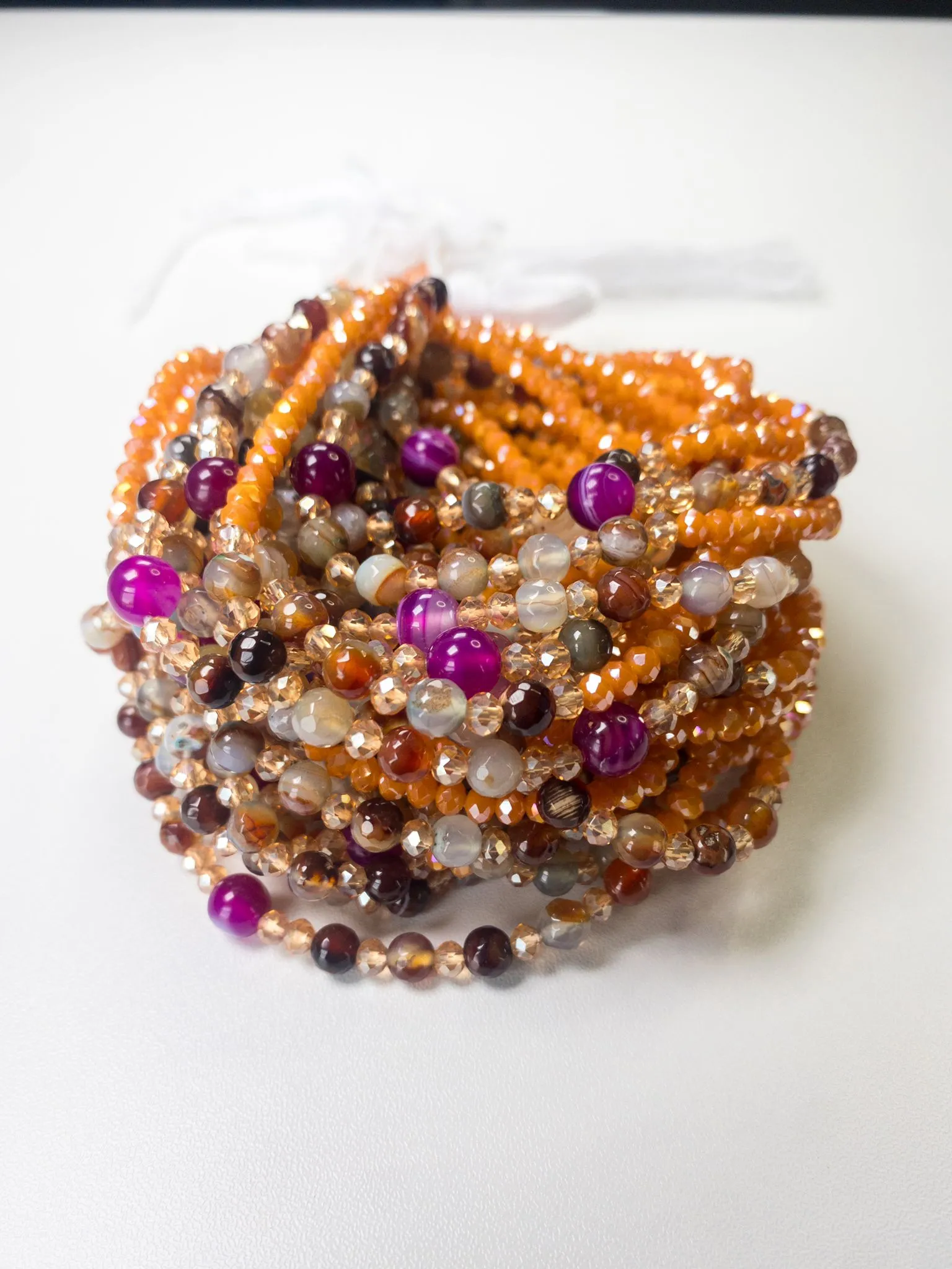 Agate Waistbead-  Luxury Crystal Waistbeads- Agate Natural Gemstone- Orange
