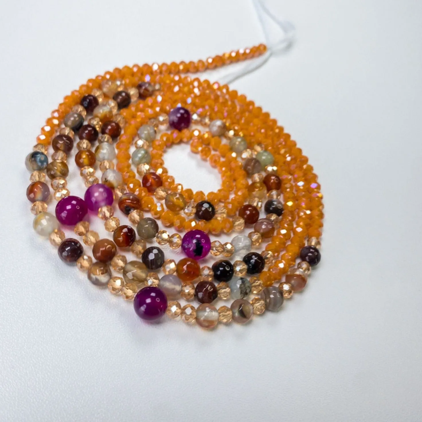 Agate Waistbead-  Luxury Crystal Waistbeads- Agate Natural Gemstone- Orange