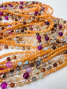 Agate Waistbead-  Luxury Crystal Waistbeads- Agate Natural Gemstone- Orange
