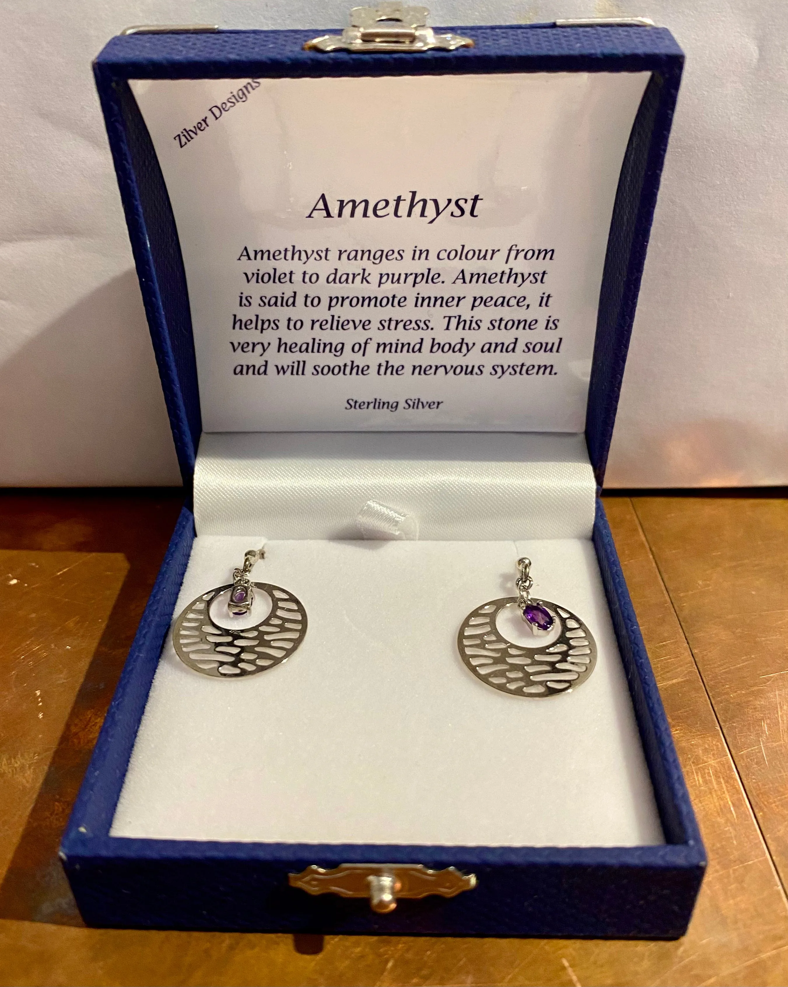 Amethyst Boho Solid 925 Sterling Silver Earrings