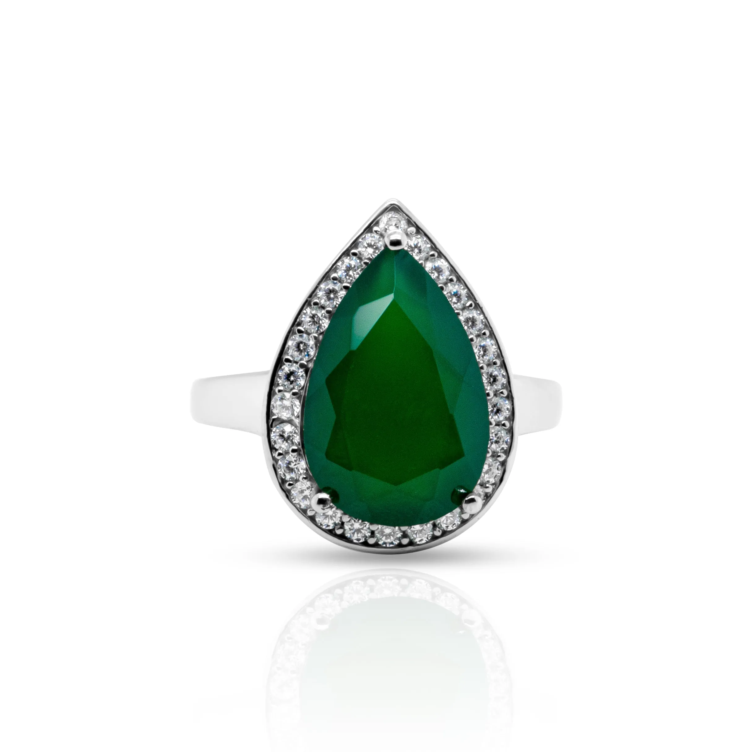 Anjou Green Agate Ring in Sterling Silver