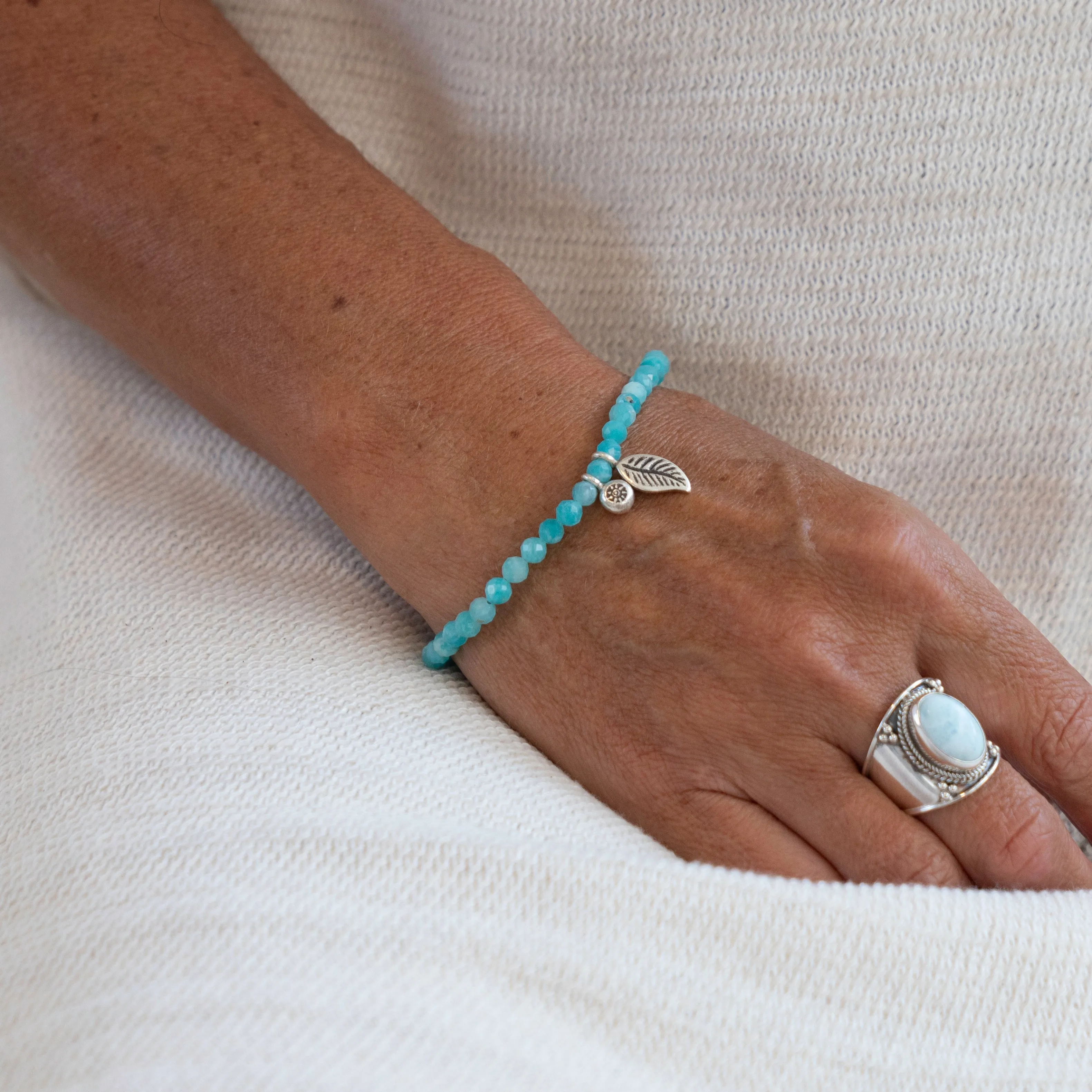 Aquamarine Beaded Bracelet
