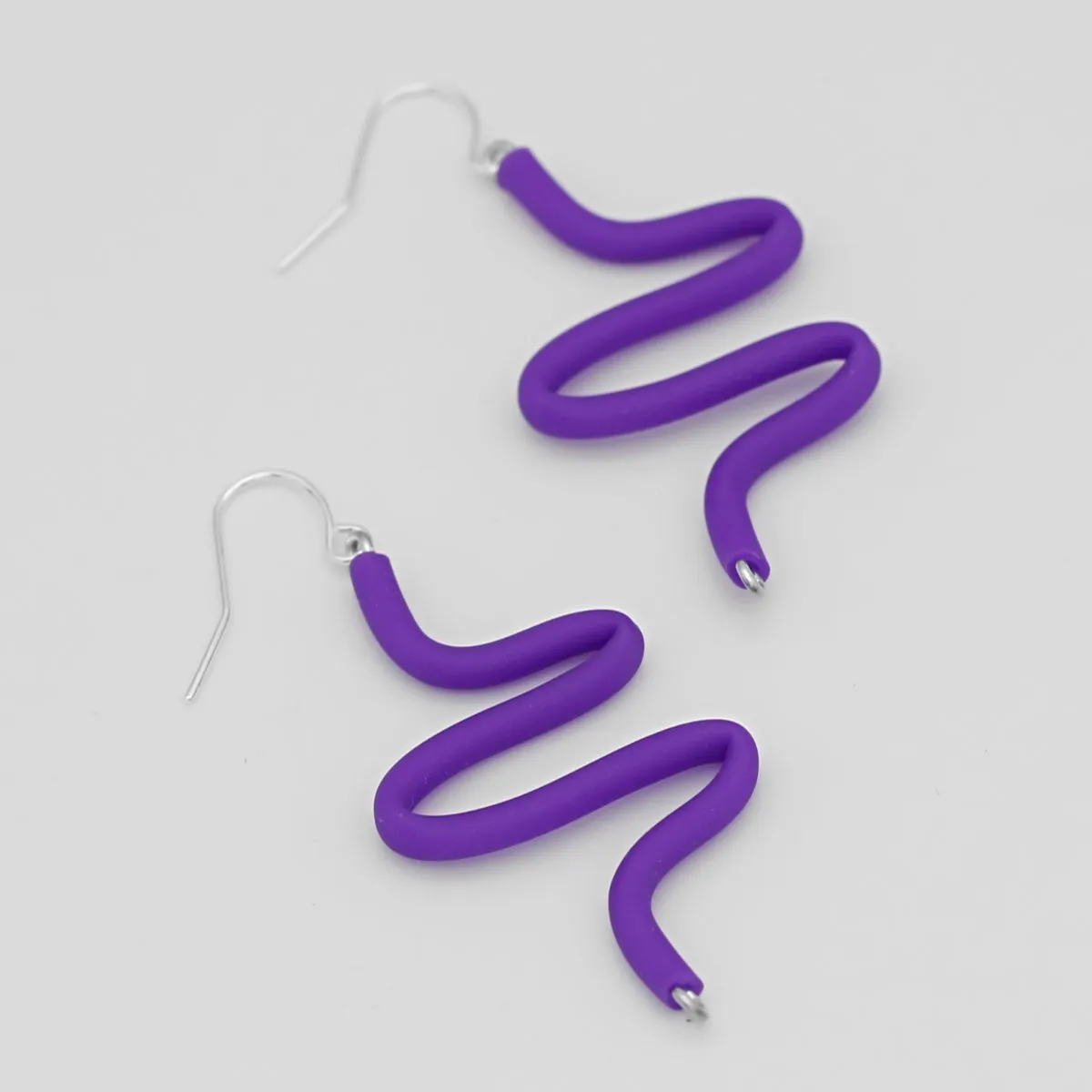 Artistic Rubber Tubing Naya Earrings Purple