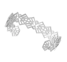 Babylon With U Diamond Cuff Bracelet in 18K White Gold