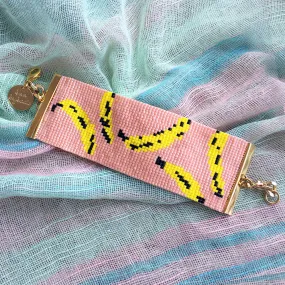Bananas Woven Beaded Bracelet - Peach