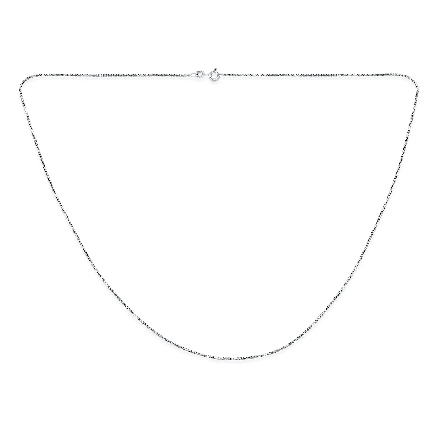 Basic 3MM Gold Plated Sterling Silver Box Chain Necklace Nickel-Free Italy Made