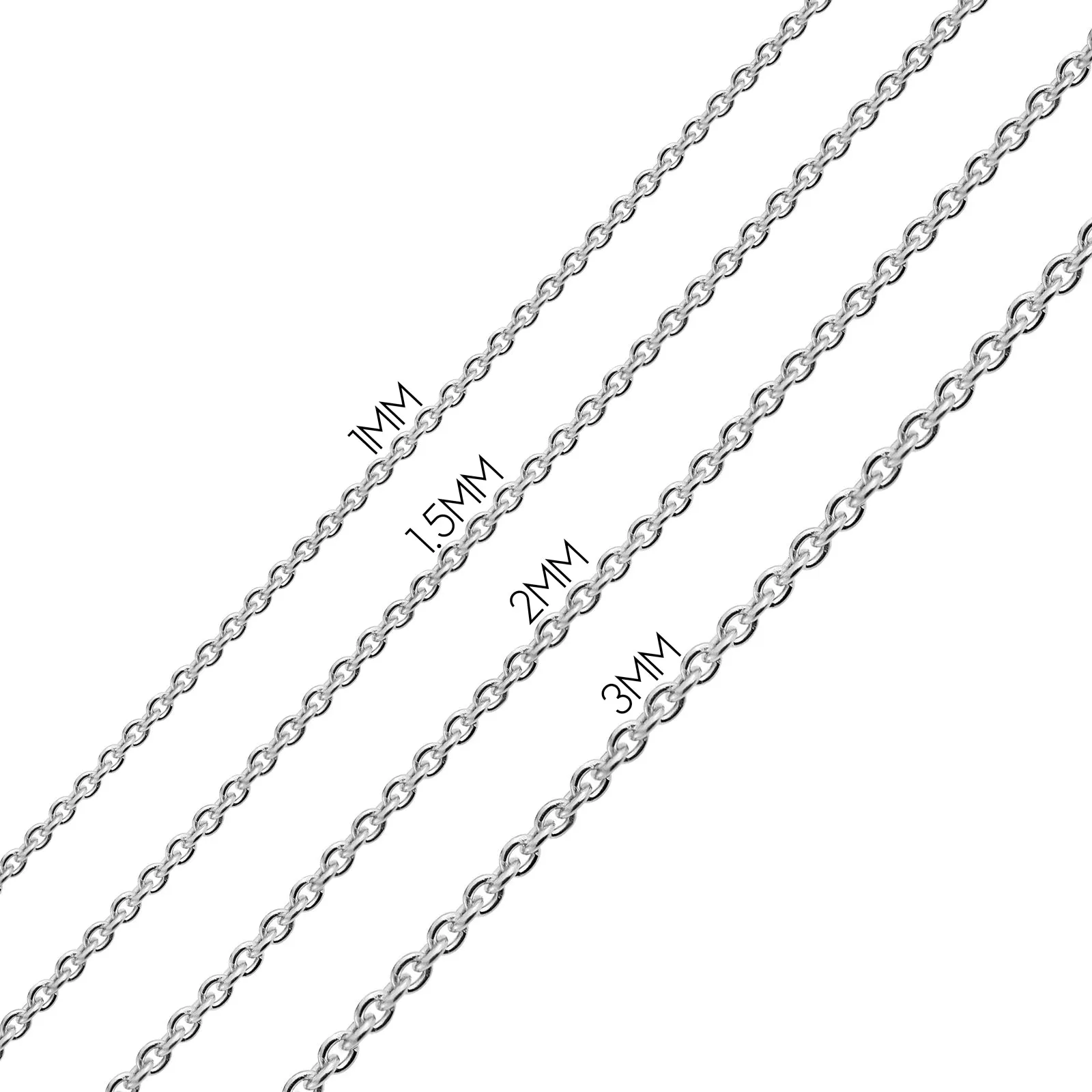 Basic 3MM Gold Plated Sterling Silver Box Chain Necklace Nickel-Free Italy Made