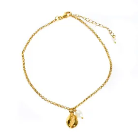Beach Dreams Cowrie Shell Anklet Gold