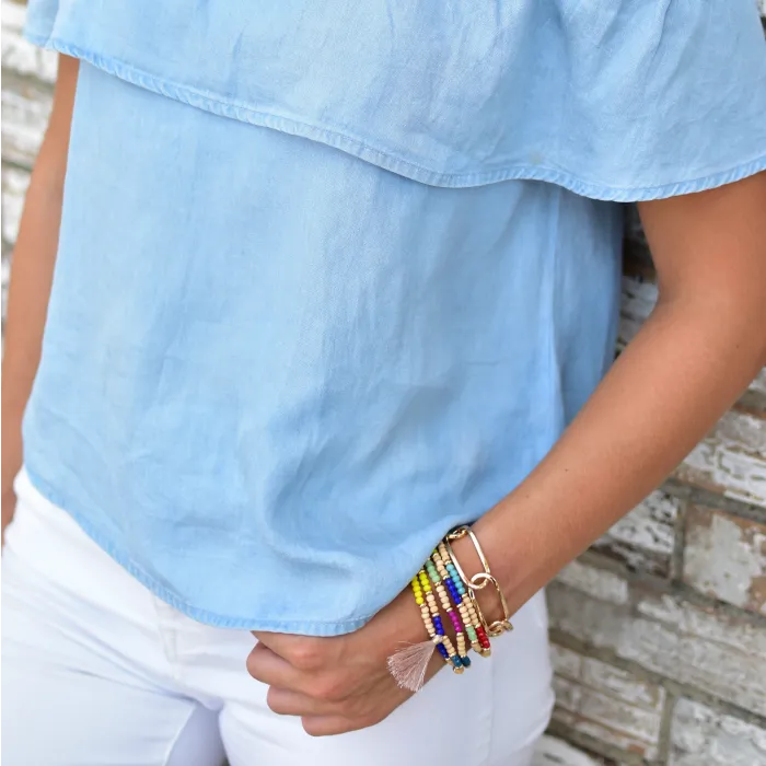 Beaded Tassel Stretch Bracelet/Necklace