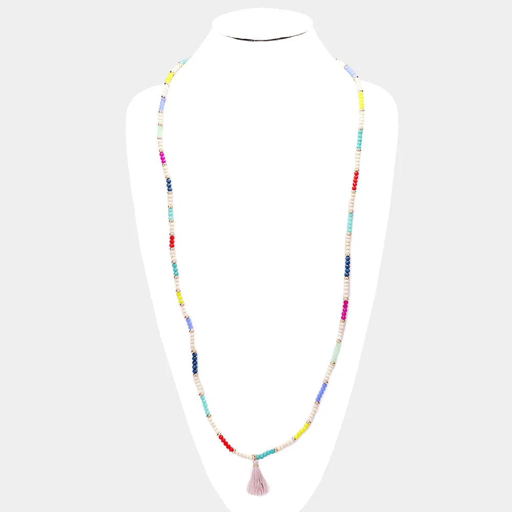 Beaded Tassel Stretch Bracelet/Necklace