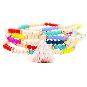 Beaded Tassel Stretch Bracelet/Necklace
