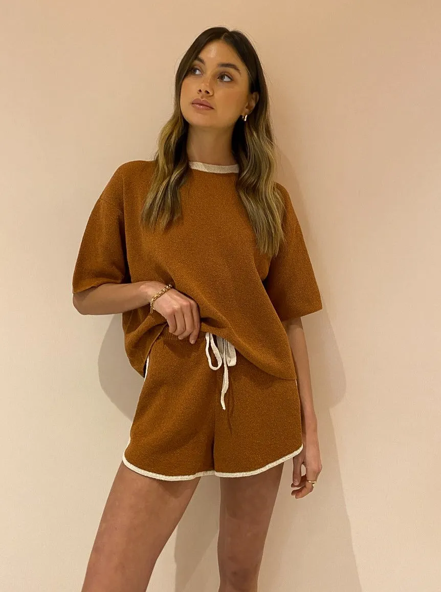 Bec and Bridge Dusty Palm Knit Tee in Rust