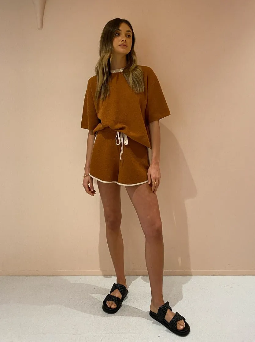 Bec and Bridge Dusty Palm Knit Tee in Rust