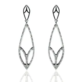 Bespoke Diamond Leaf Drop Earrings