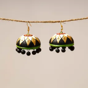 Bishnupur Handpainted Terracotta Jhumki Earrings 24