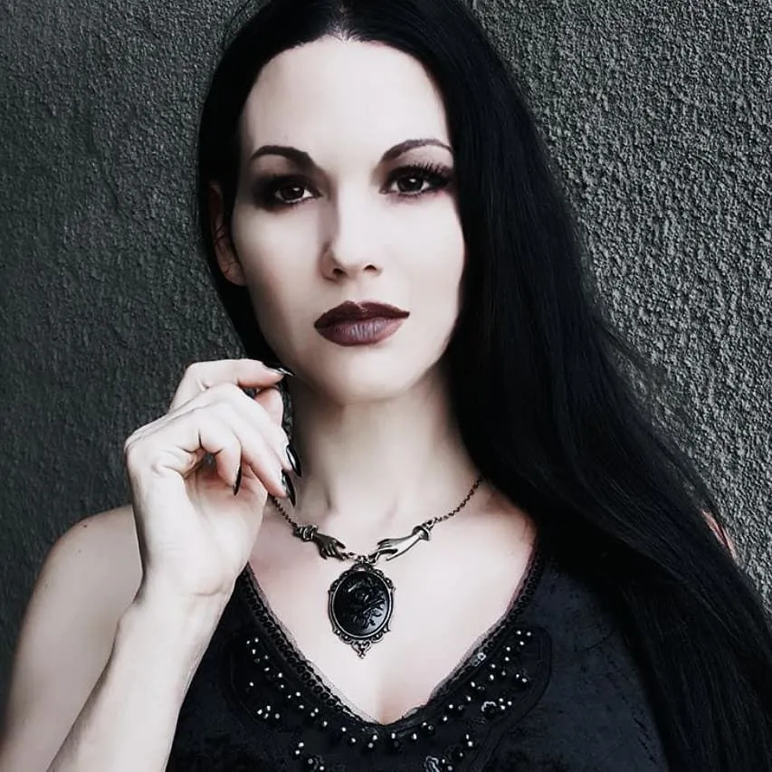 Black Rose Cameo Necklace by Dark Cage Designs