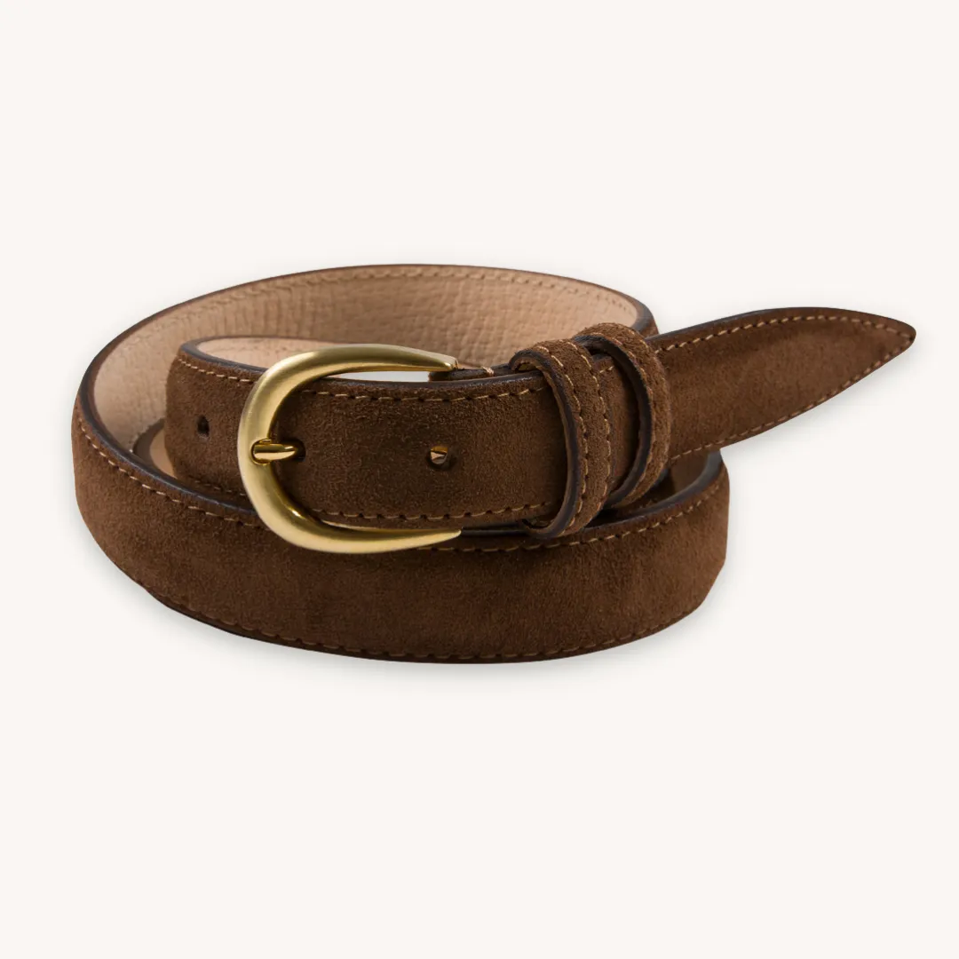 Brown Gold Suede Belt