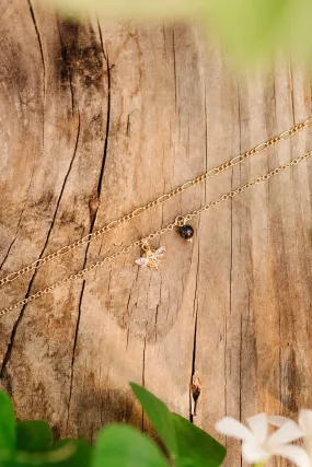 Bumble Bee Anklet In Black