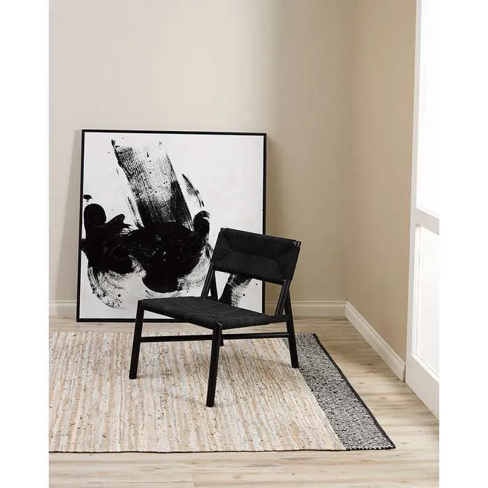 Caracas Floor Rug - Sand/Black   (100% Leather)
